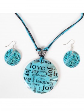 Fashion Letters Print Nacklace and Earrings Set